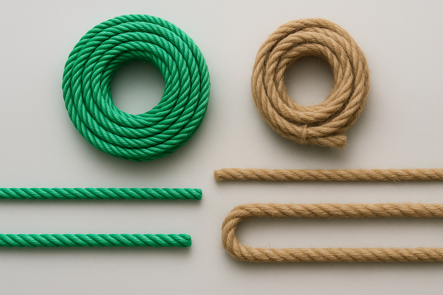 Picture of two garden ropes in different colours
