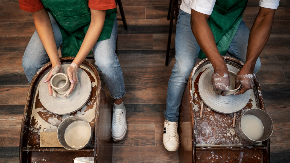Image by freepik - https://www.freepik.com/free-photo/high-angle-people-doing-pottery_28476674.htm 