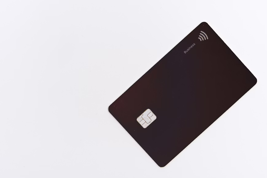 A Black Payment Card on White Background