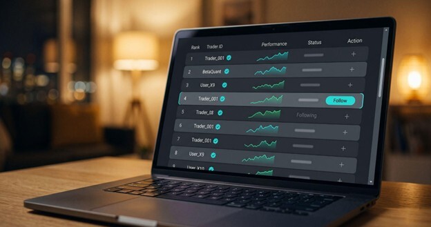  A ranked list of trader profiles with verified performance records displayed on a trading platform