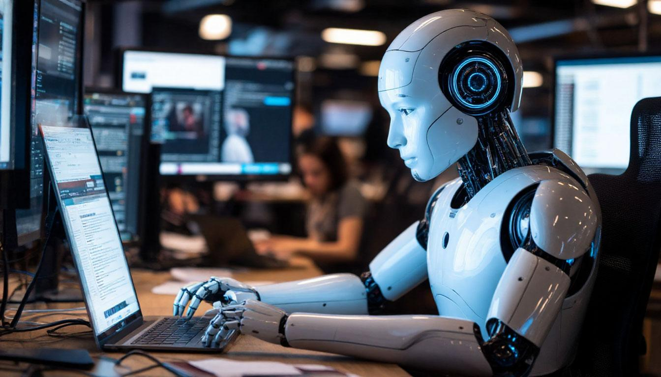 AI robot writing