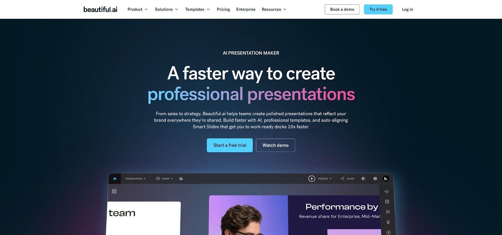 Beautiful.ai Smart Layouts and brand guardrails interface