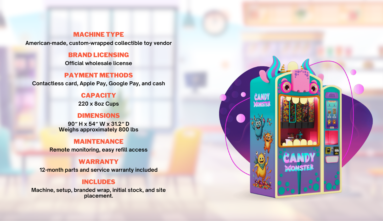 Candy Monster gumball machine