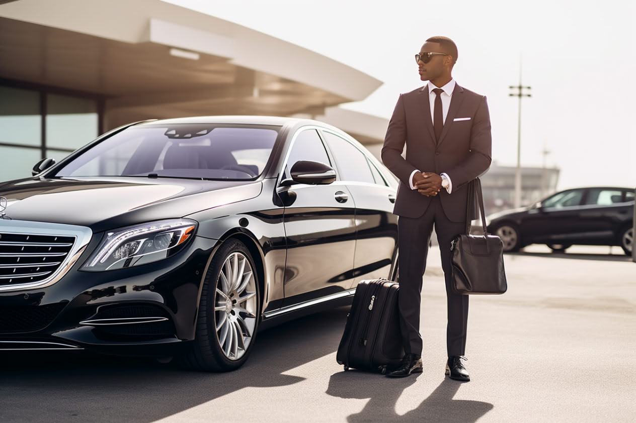 Chauffeur next to a car