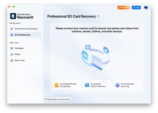 Connect the SD card safely.