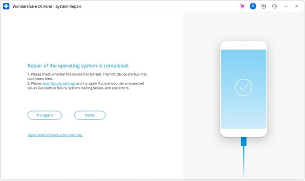 conclude android system repair