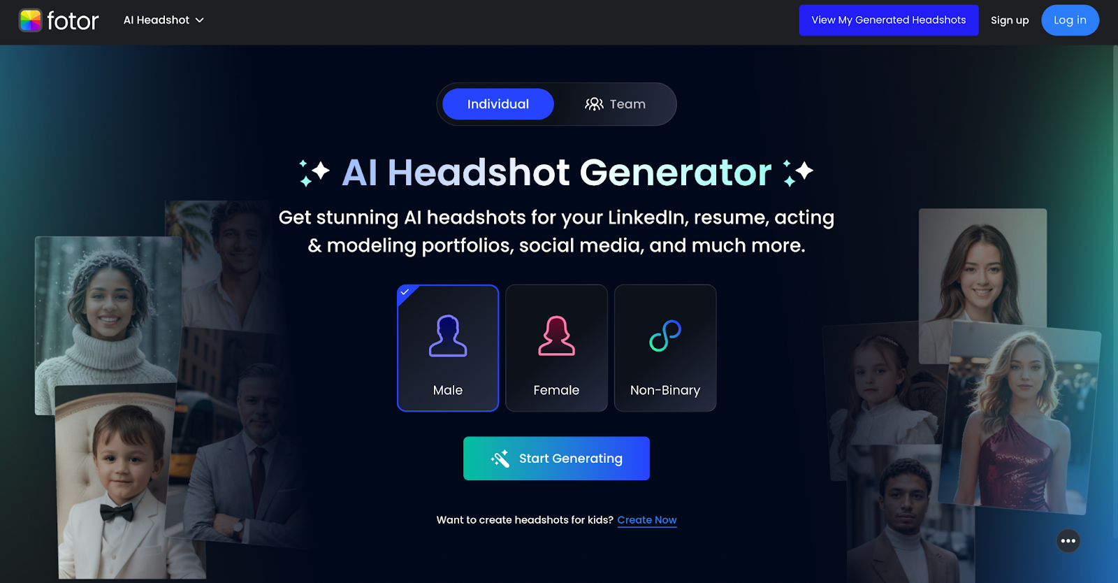 Fotor AI Headshot Generator