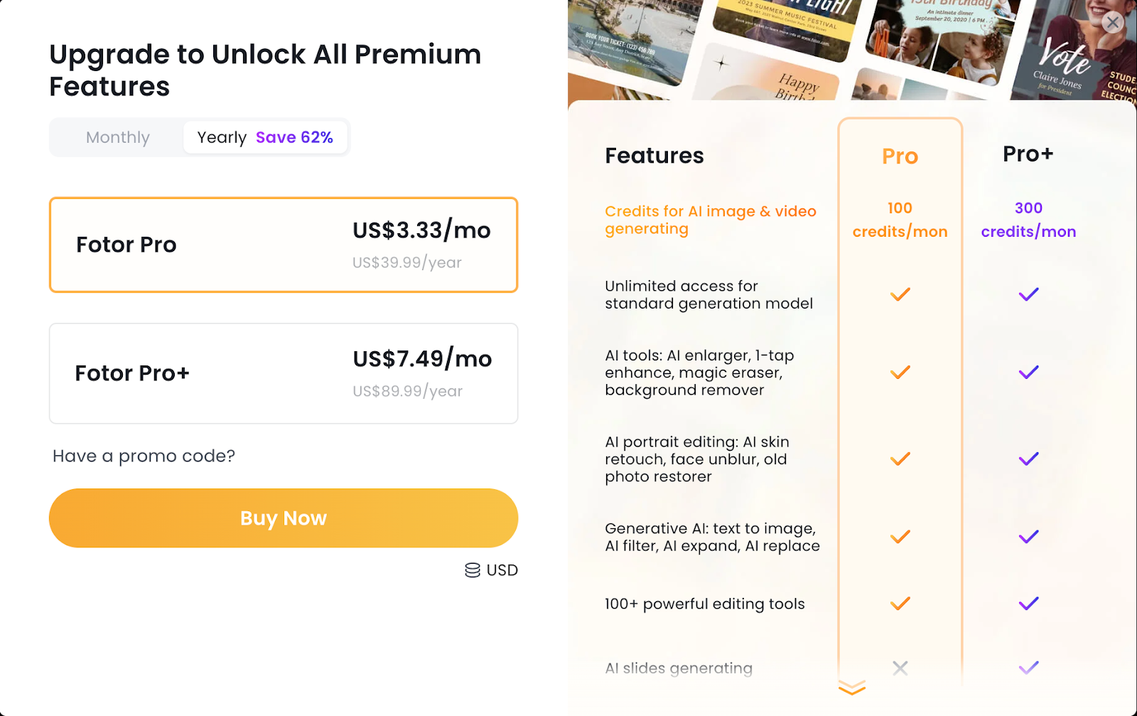 Fotor pricing