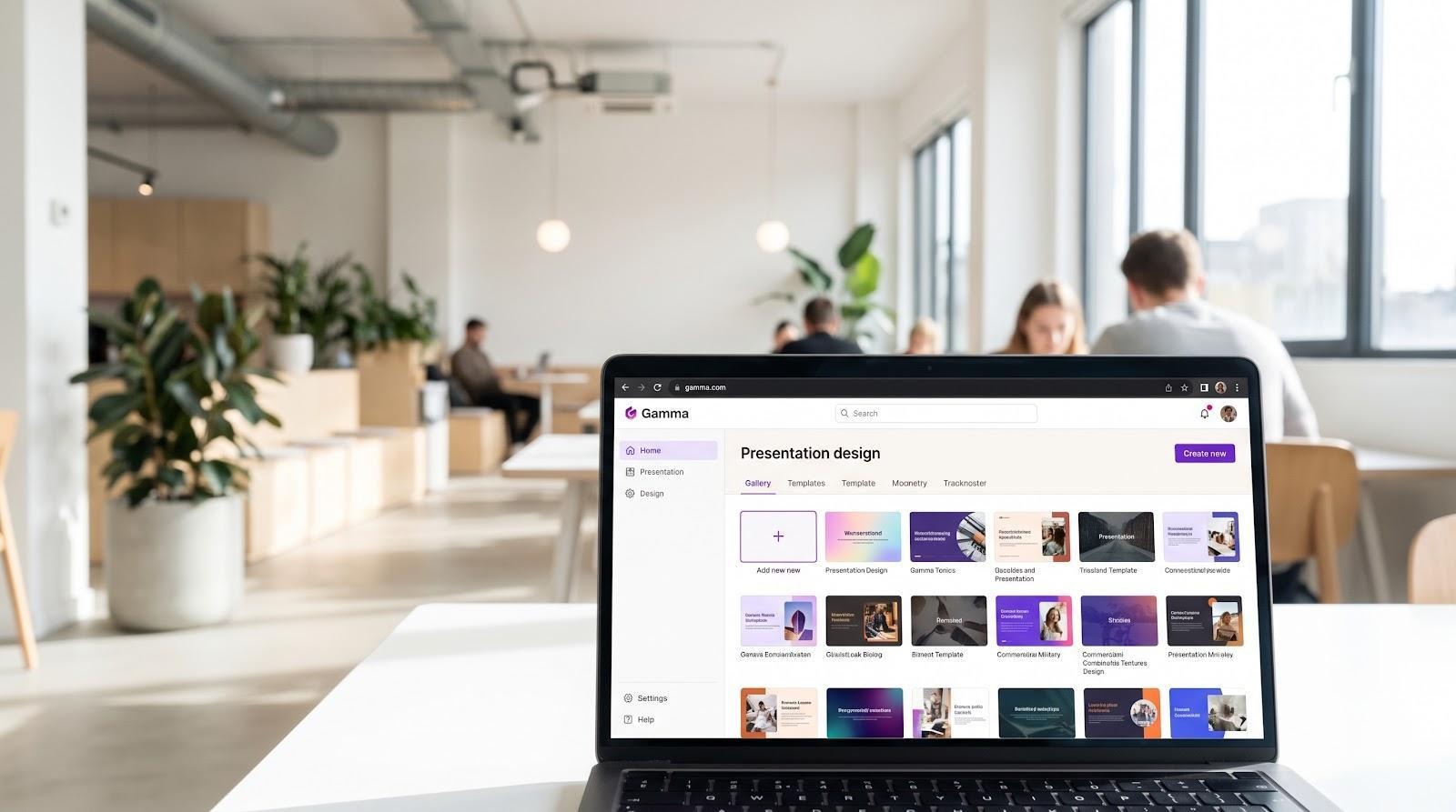 Gamma AI presentation tool web editor screenshot
