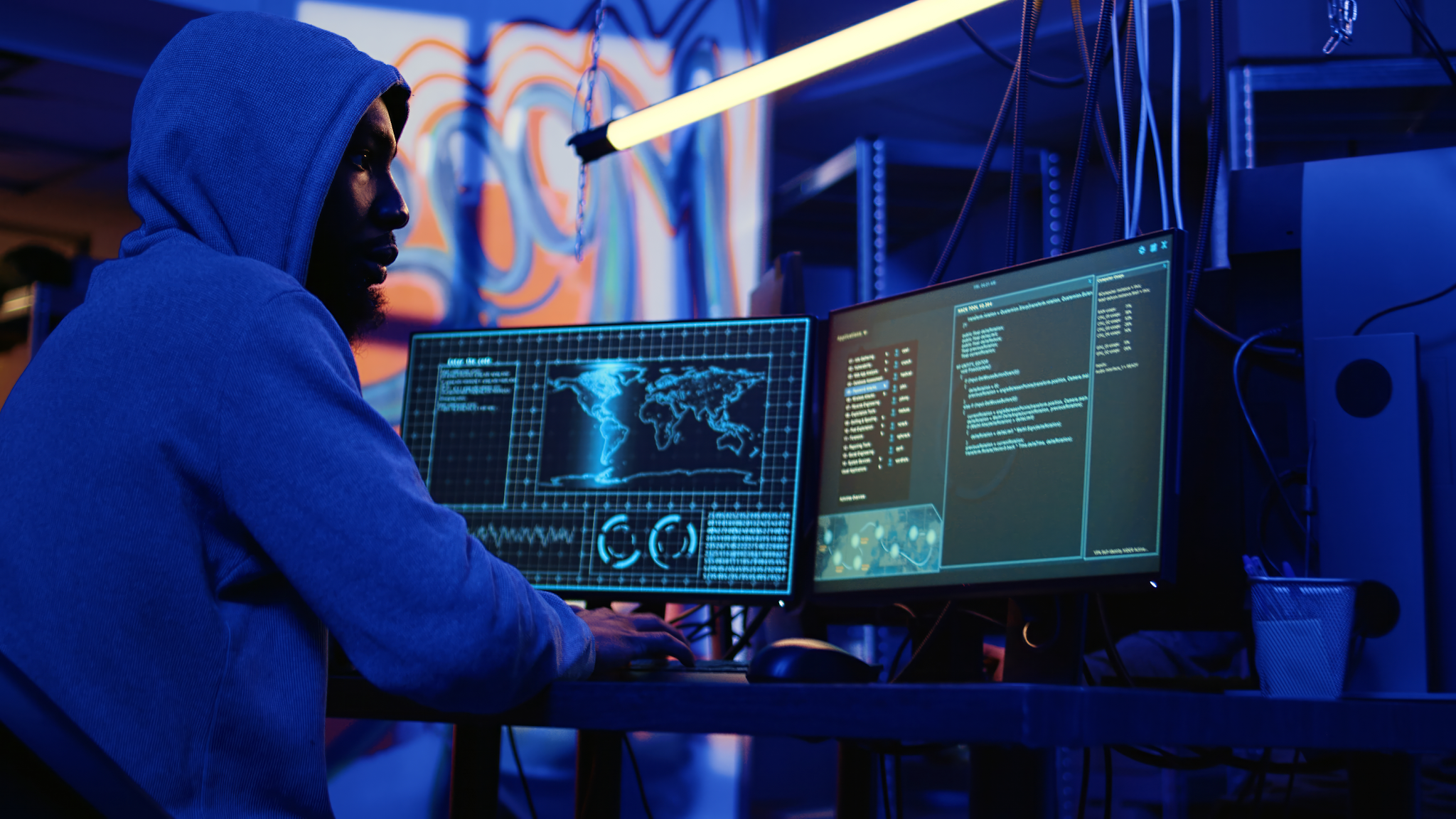 Hacker doing financial theft
