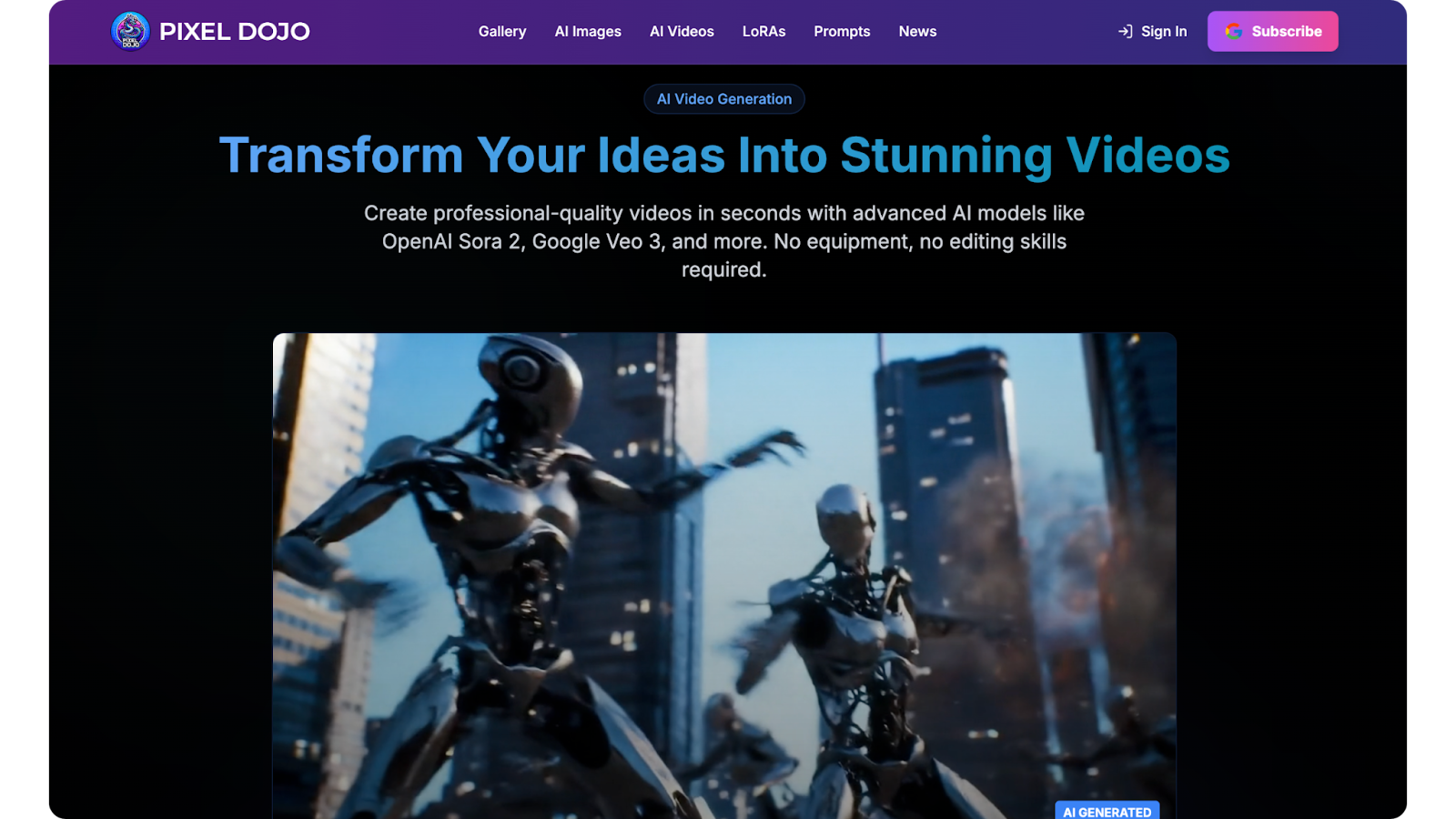 PixelDojo Homepage