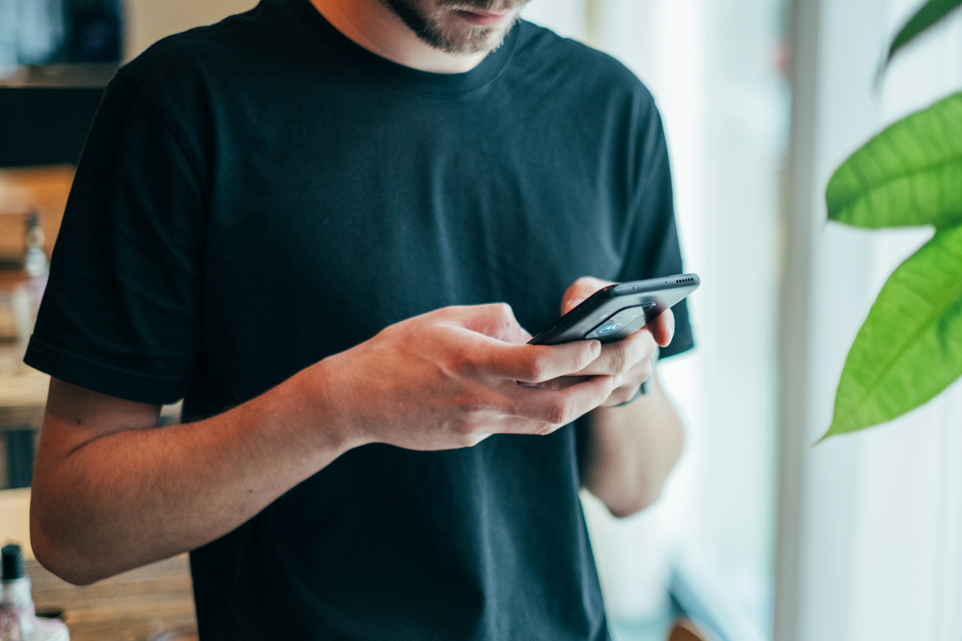 man holding a smartphone