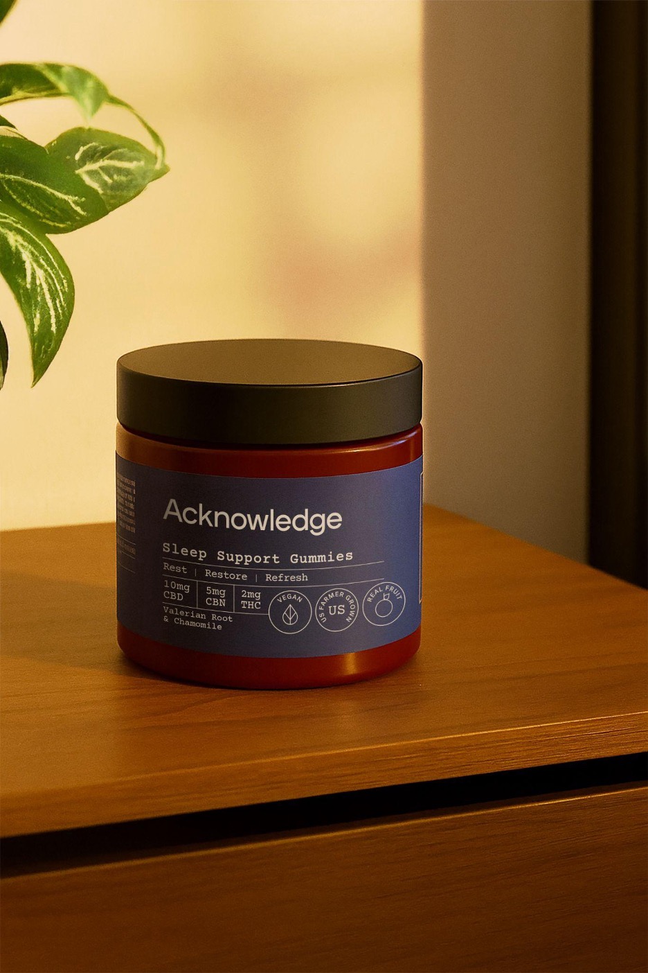 Photo of jar of Acknowledge Sleep Support Gummies