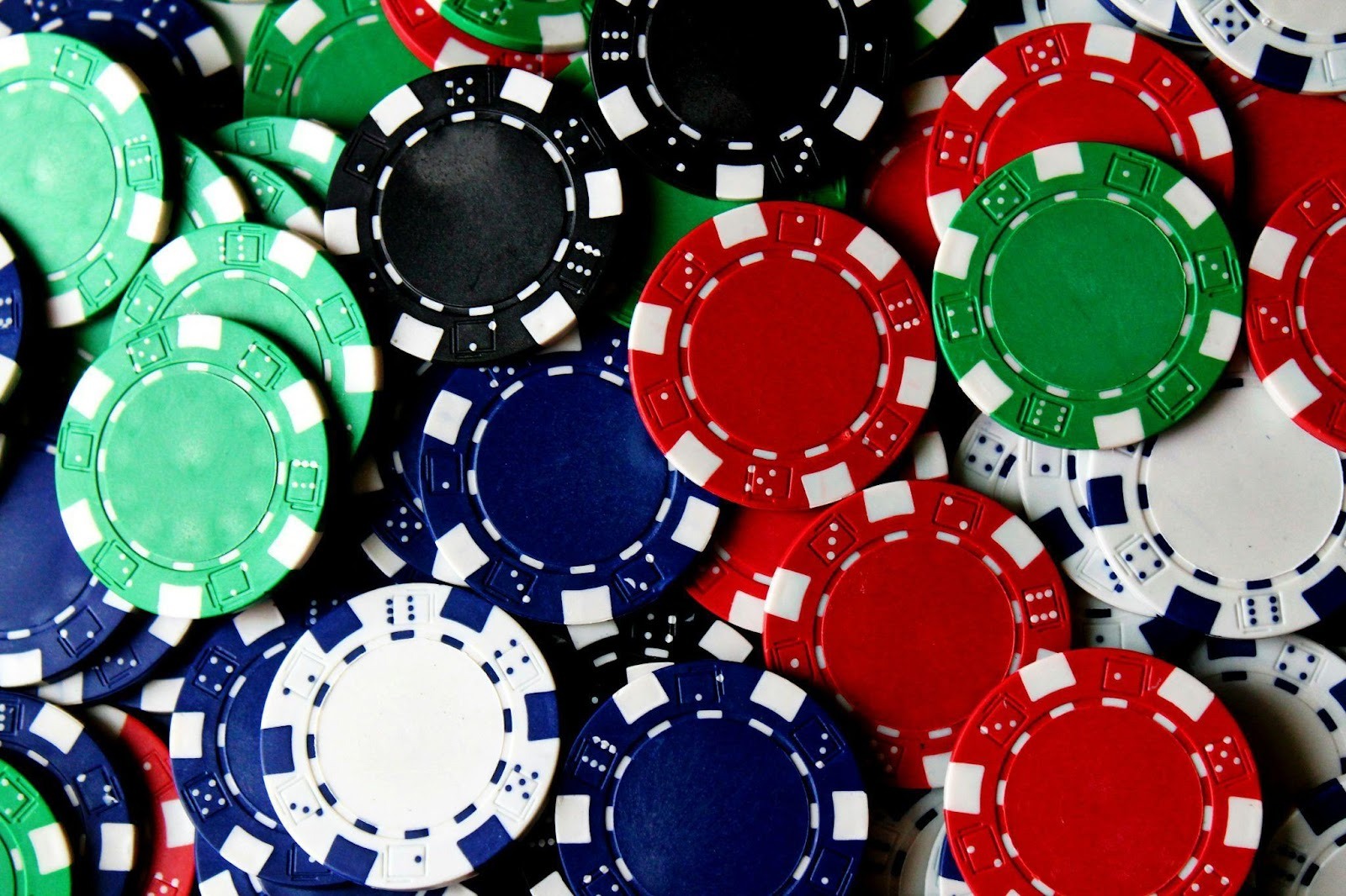 Mixed colour Casino chips