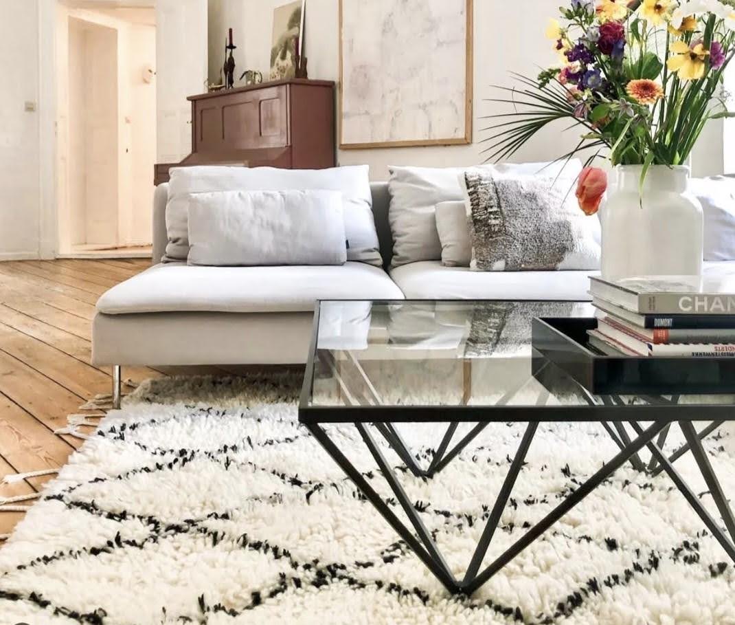 Moroccan carpets in a living room