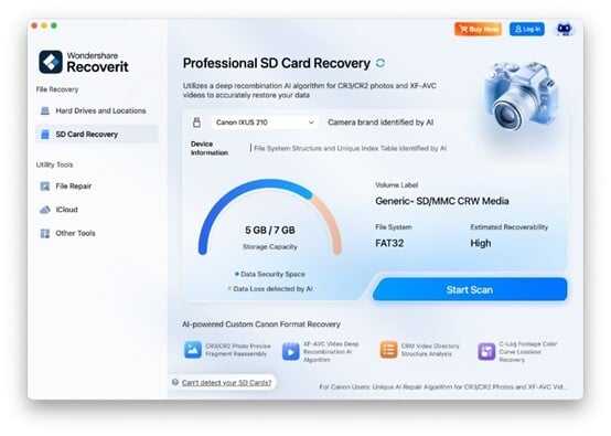 Open Recoverit on your Mac.