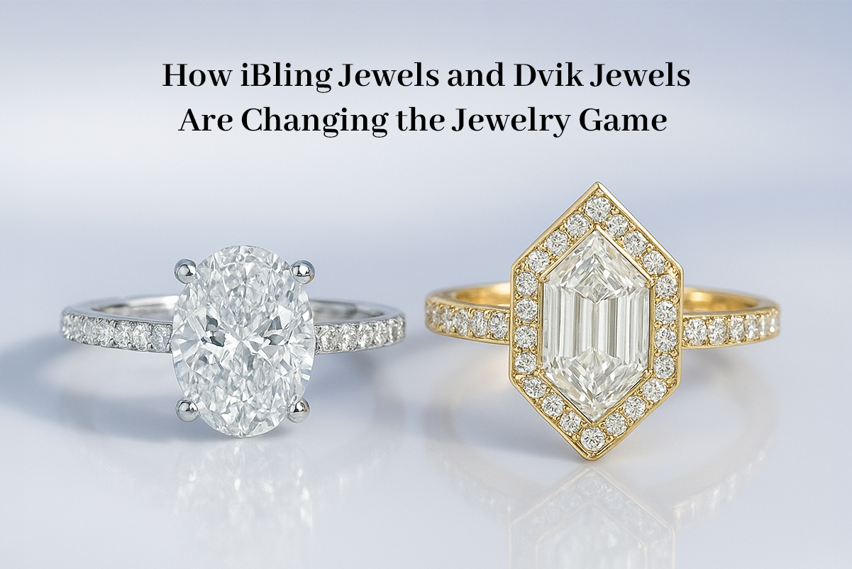 Oval and Emerald-Cut Lab Grown Diamond Engagement Rings by iBling Jewels and Dvik Jewels