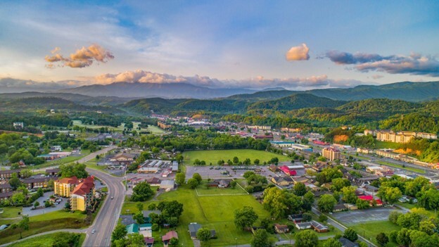 pigeon forge sevierville tennessee drone aerial