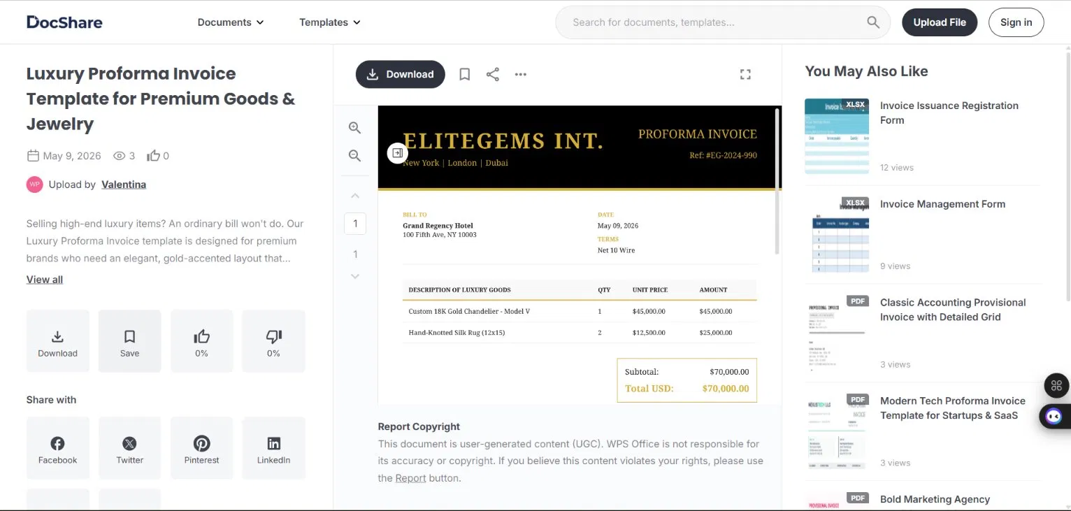 Professional invoice templates
