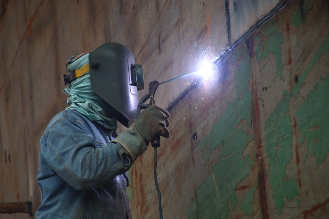 Shipyard Welding Worker in Bangladesh Shipyard