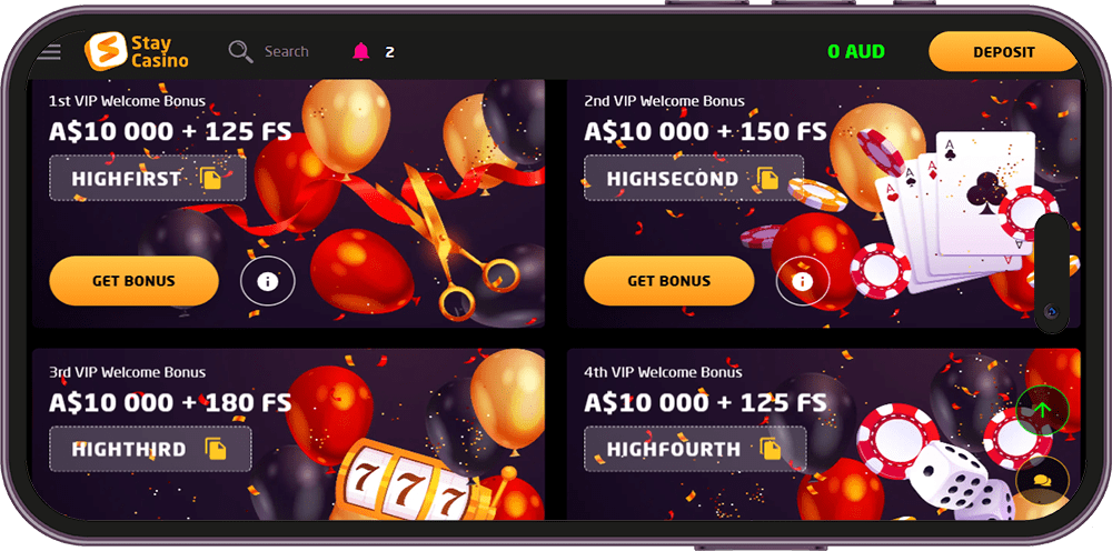 Stay Casino page