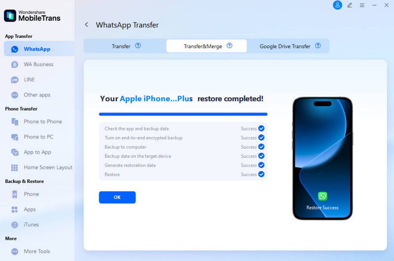Step 2. Choose Source and Target Devices and Press Start