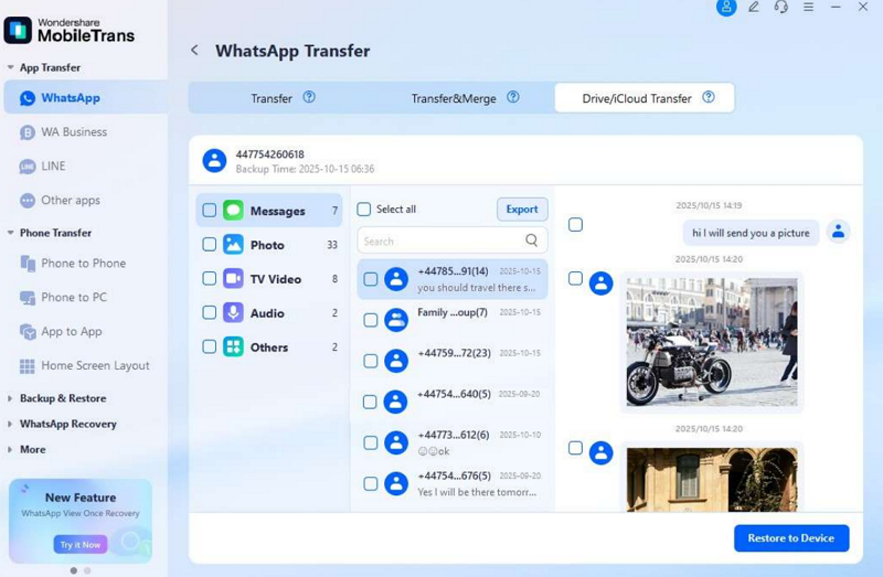 Step 3. Preview the WhatsApp Backup File