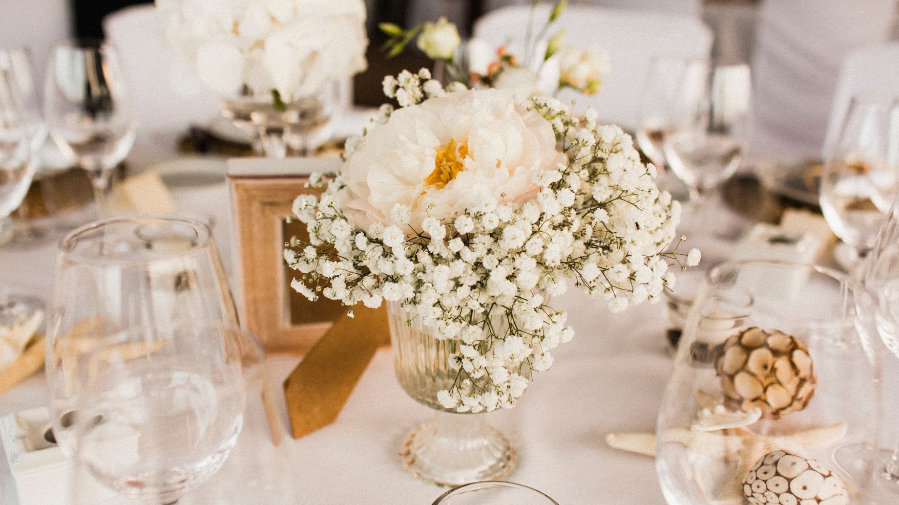 Wedding flowers on table