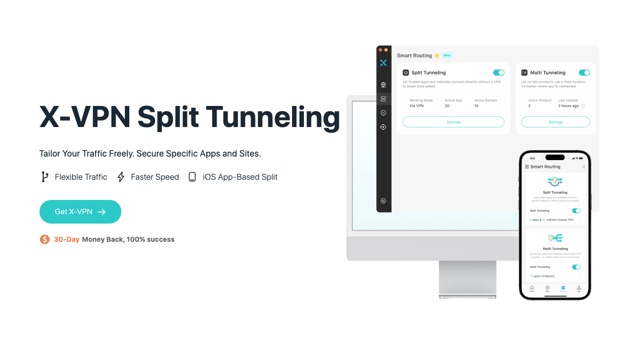 X-VPN Split Tunneling