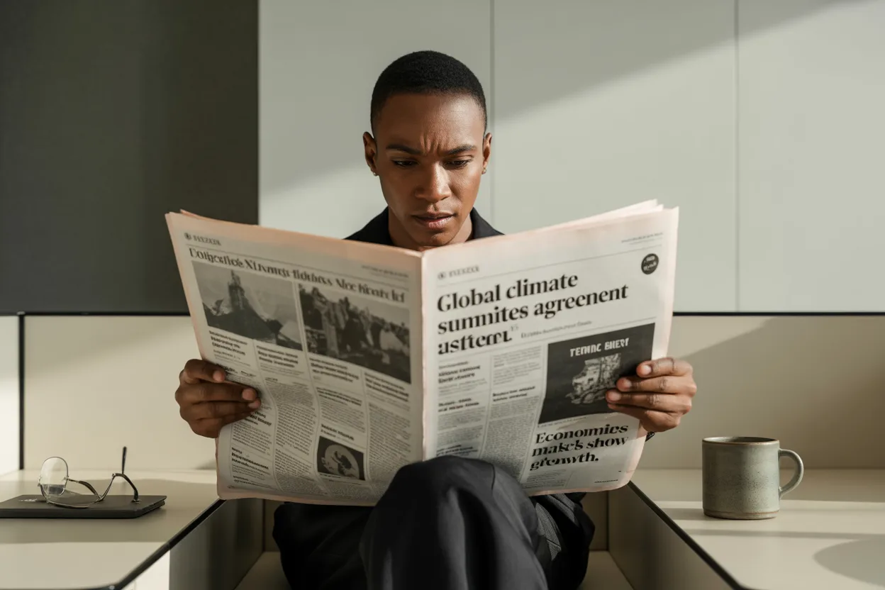 a man reading a newspaper