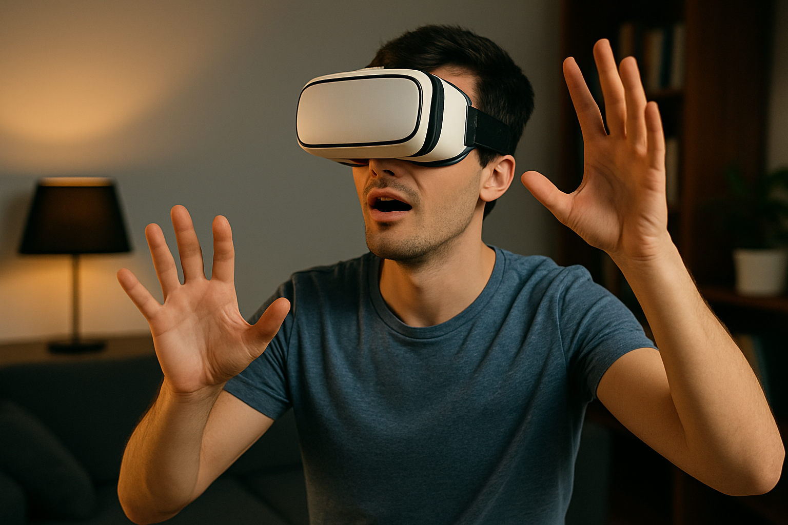 a man wearing VR