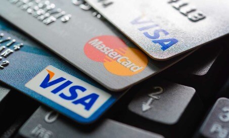 Close up photo of credit card corners