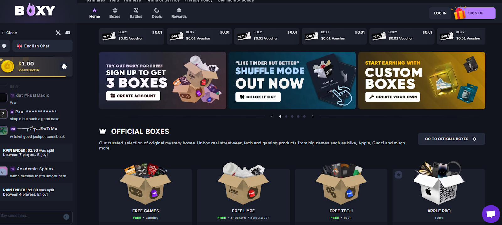 boxy.gg homepage