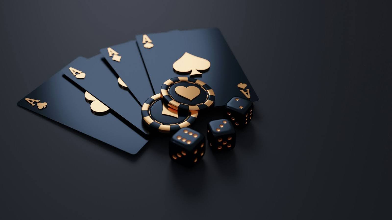 cards, dices, and casino chips