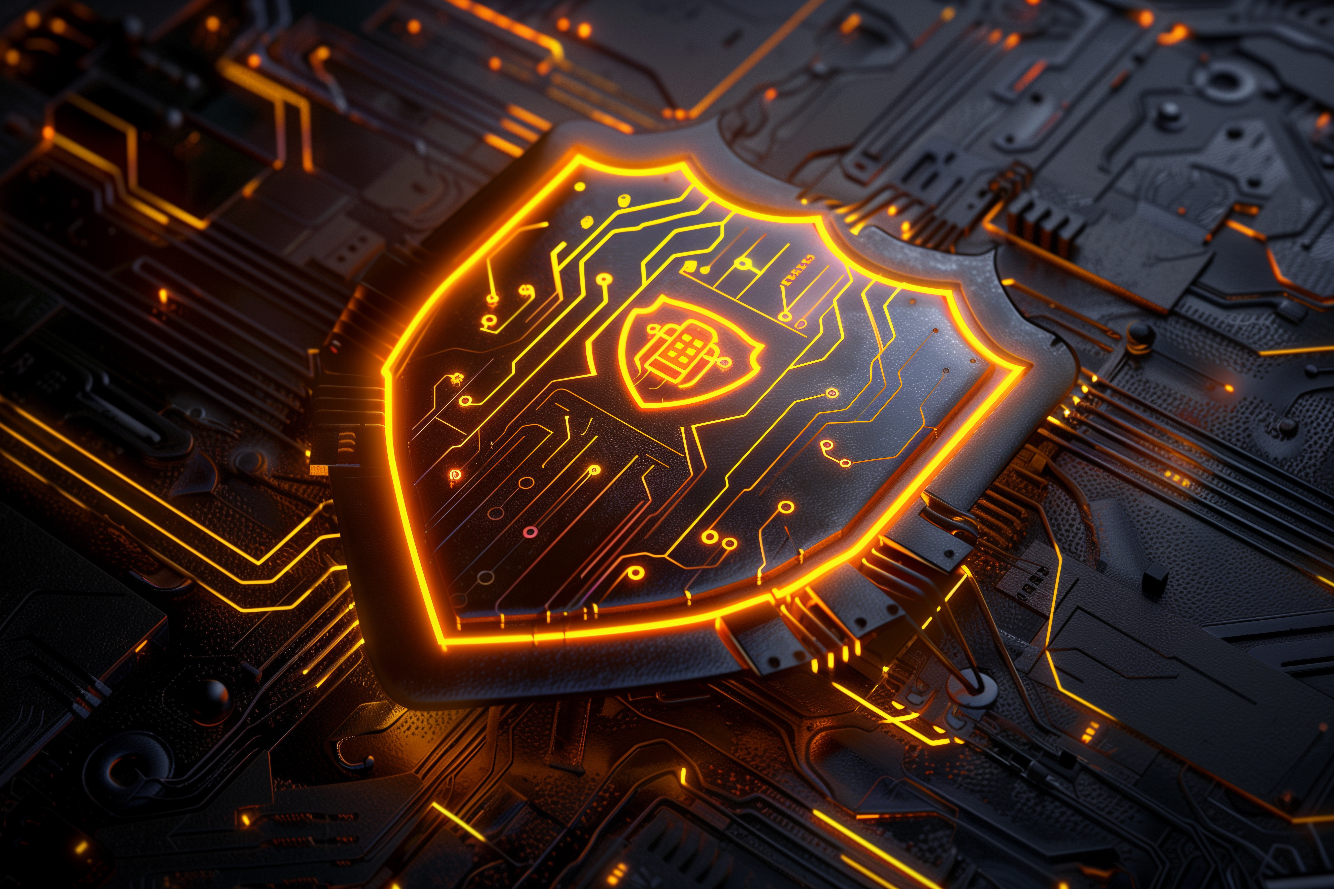 Cyber security concept in digital art