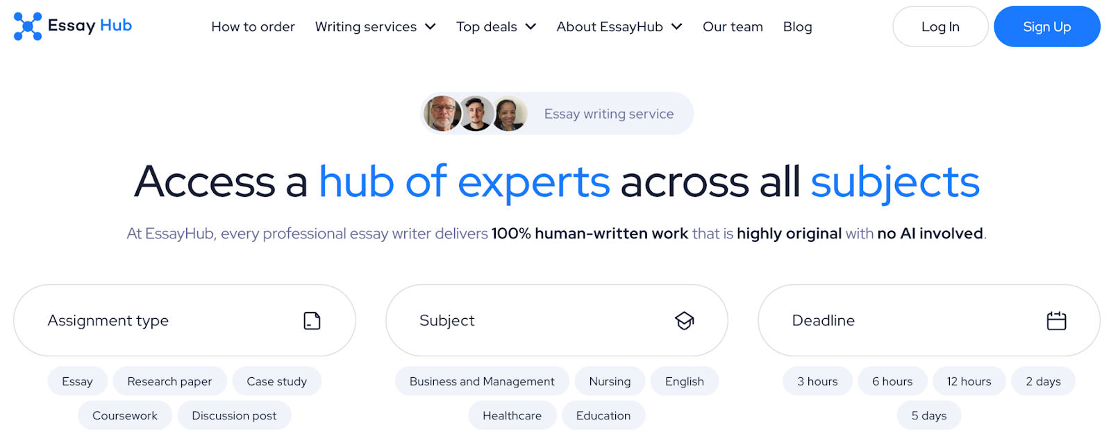 easyhub homepage