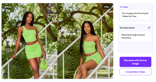 example of AI video generator by Weshop AI