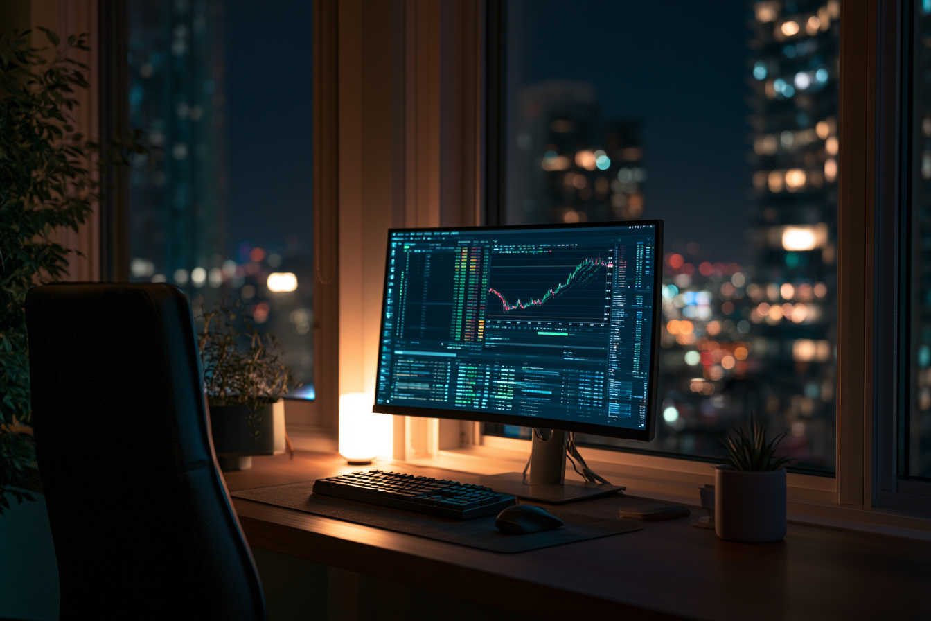 home_office_setup_at_night_one_monitor_glowing.png