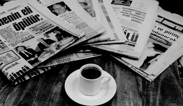 newspaper and coffee