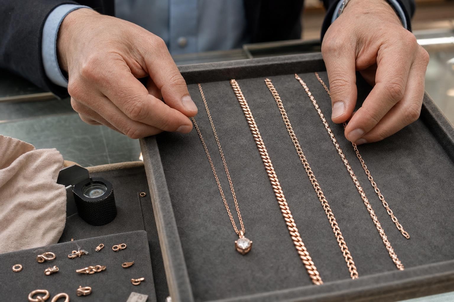 rose gold necklaces