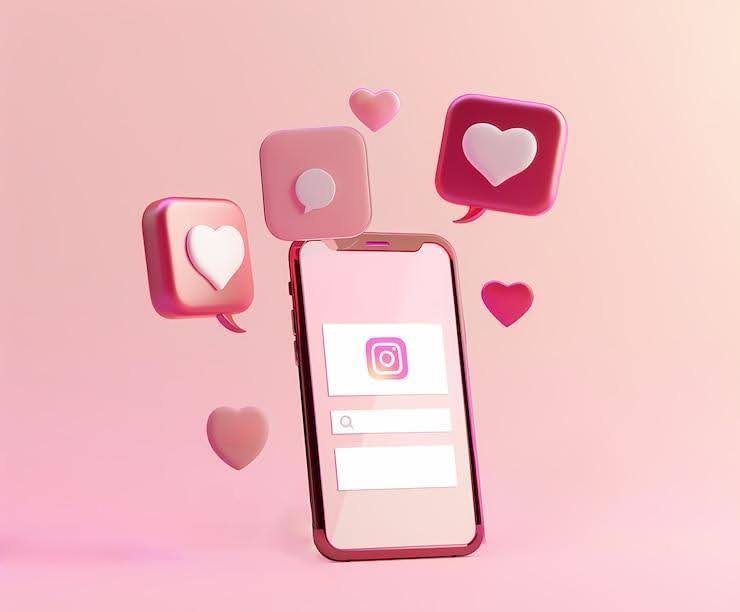 an icon of a phone with likes