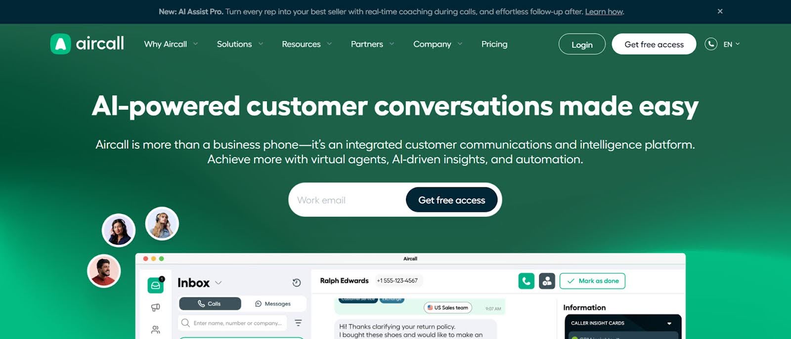 5. Aircall: Best for Sales and Support Team Routing