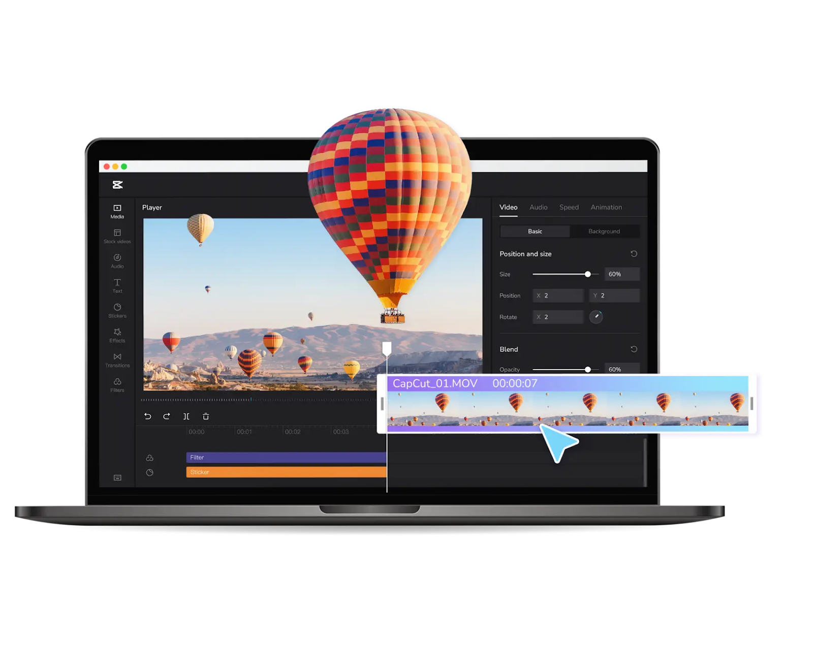 video editor app in laptop