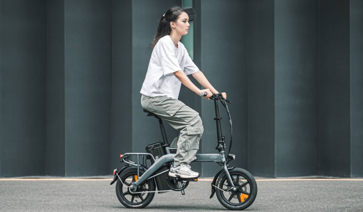 woman riding a bike